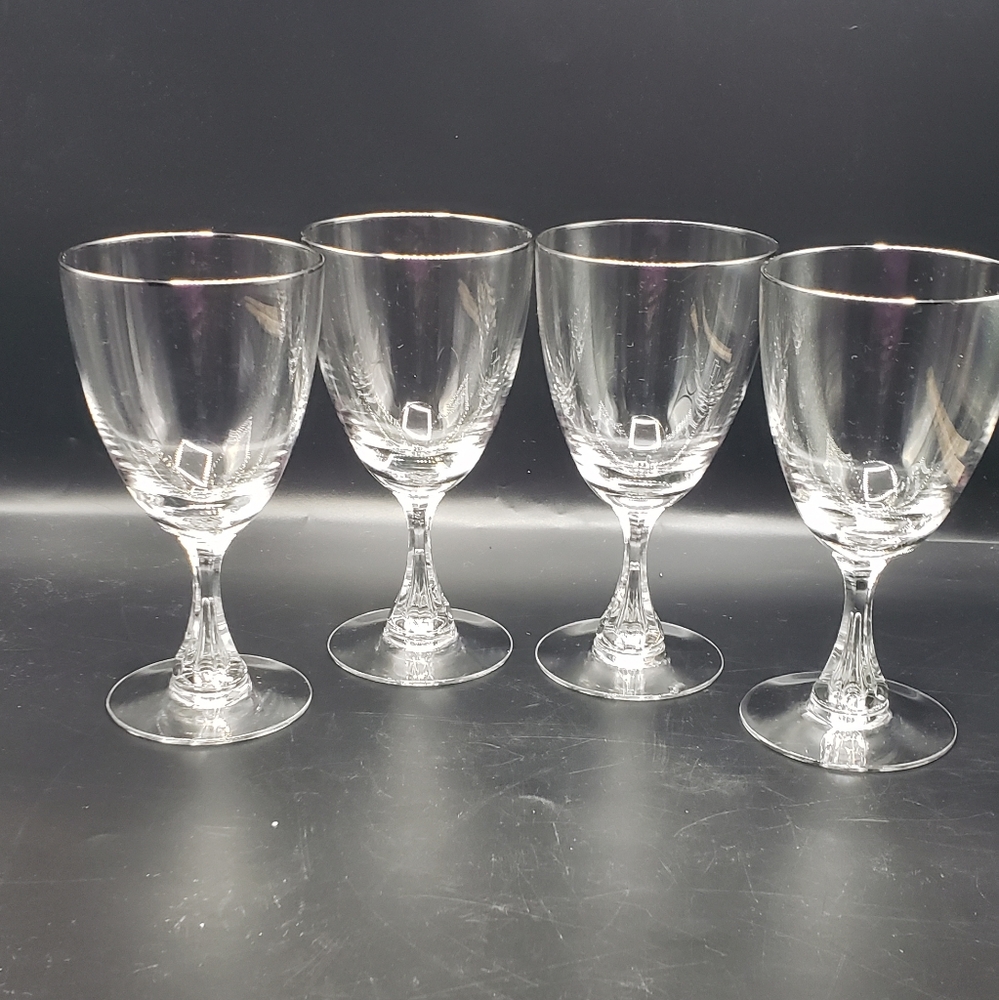 Vintage orrefors sweden platinum rim goblets